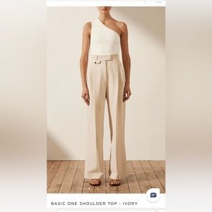 Shona Joy One Shoulder Top in Ivory -size Small